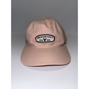 American Eagle Pink Mesh Trucker Hat Adjustable Snapback Logo Coastal Patch NWT